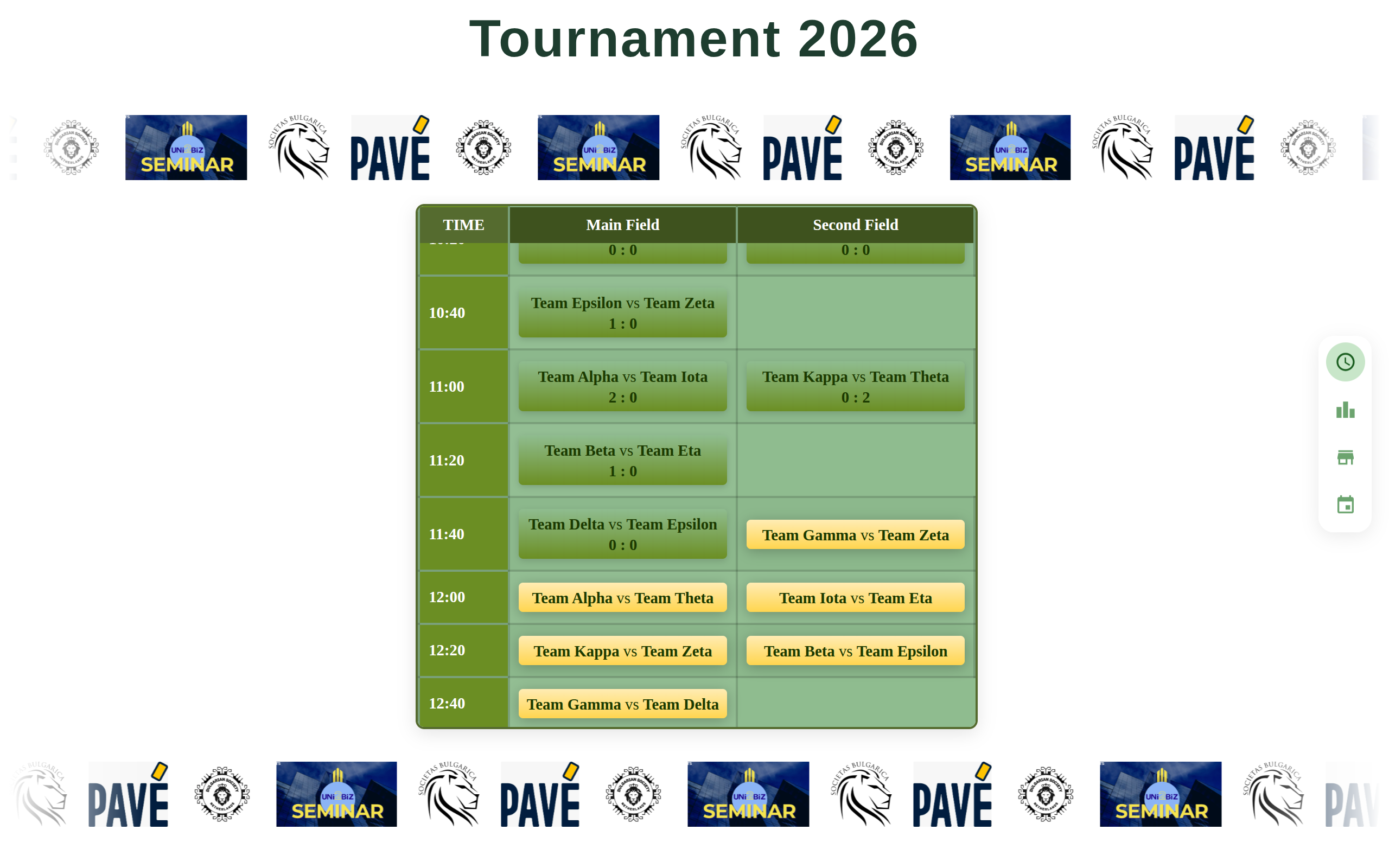 Tournament Manager public view